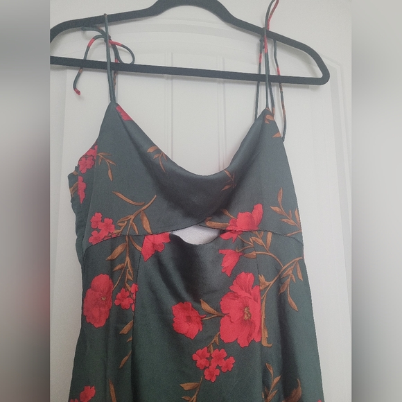 NWT Hello Molly Teal and Red Floral Midi Dress - Picture 5 of 7